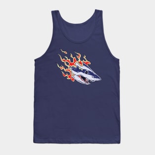 Burning Shark Tattoo Tank Top